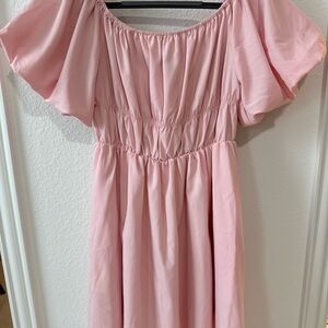 Pink Off-Shoulder Dress